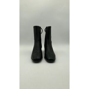 Quince Women Italian Leather Stretch Sock Bootie Black Shoes 10